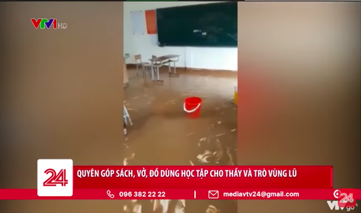 Quyên góp sách, vở, đồ dùng học tập cho thầy và trò vùng lũ