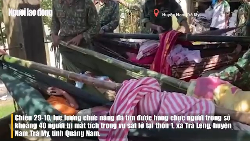 Những khoảnh khắc đầu tiên của 33 người sống sót trong vụ sạt lở núi ở Trà Leng