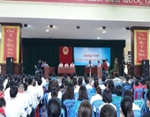 VKSND TP Hạ Long phối hợp tổ chức phiên tòa giả định trong trường học