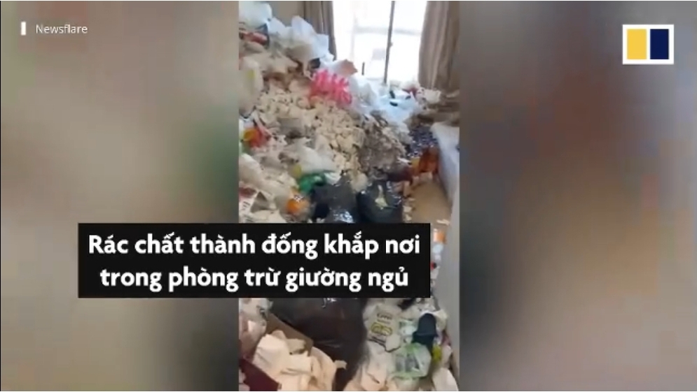 Người thuê nhà để lại căn hộ đầy rác ở Trung Quốc