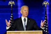 Ông Joe Biden phát biểu mừng chiến thắng trong cuộc bầu cử tổng thống Mỹ 2020