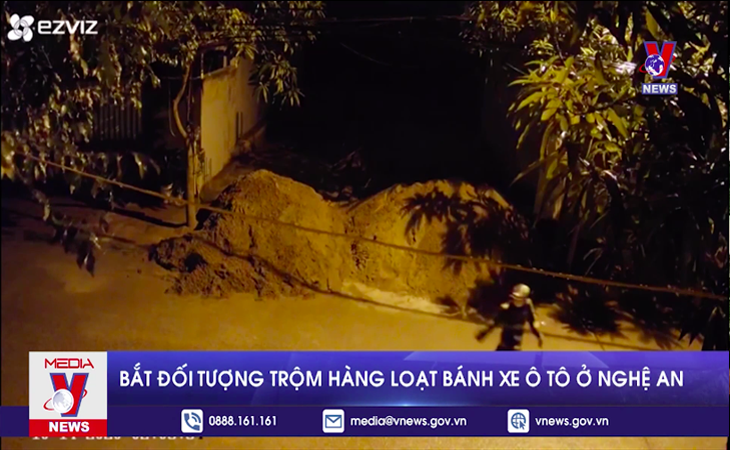 Bắt đối tượng trộm hàng loạt bánh xe ô tô ở Nghệ An