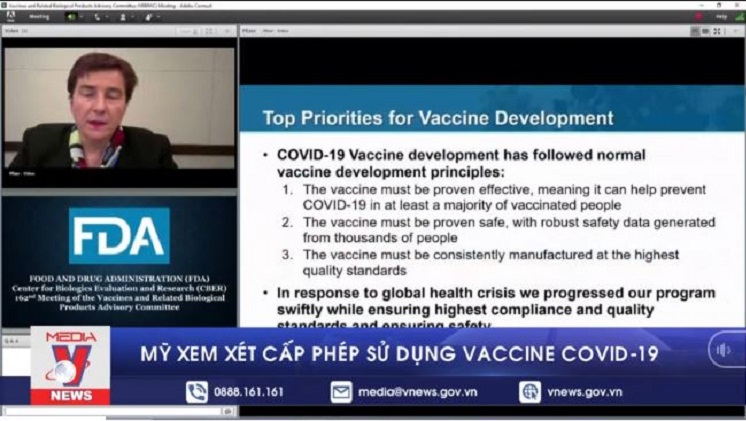 Mỹ xem xét cấp phép sử dụng vaccine COVID-19
