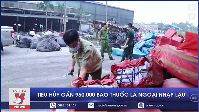 Tiêu hủy gần 950 000 bao thuốc lá ngoại nhập lậu