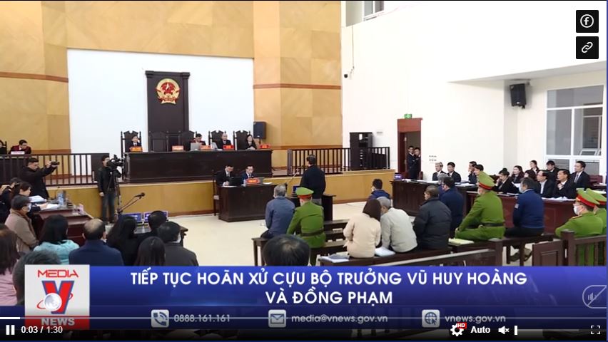 Lần thứ 2 hoãn xử cựu Bộ trưởng Vũ Huy Hoàng và đồng phạm