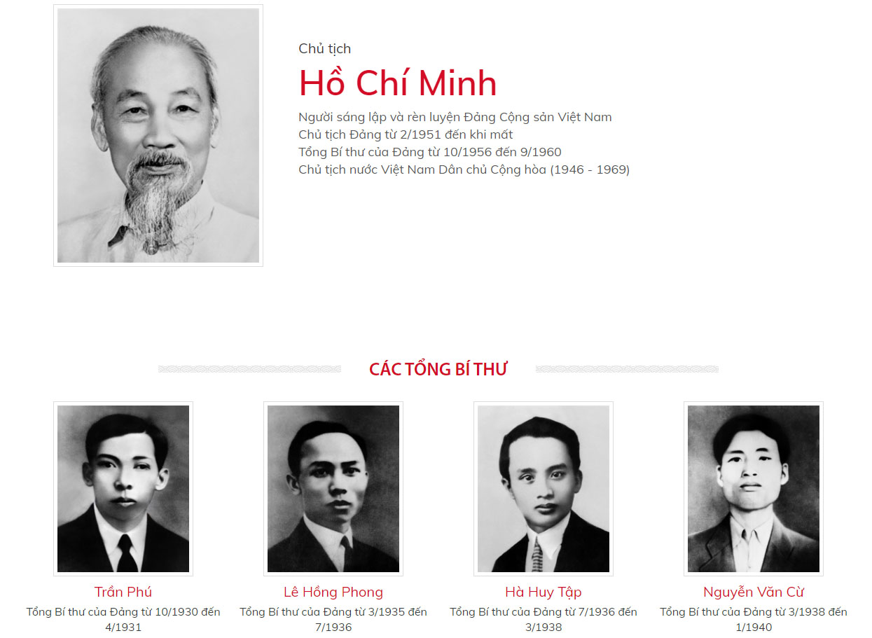 Tổng Bí thư Đảng Cộng sản Việt Nam qua các thời kỳ