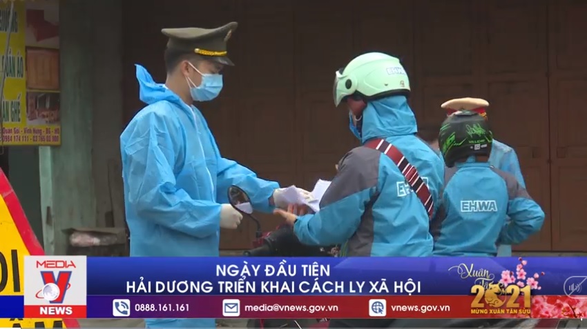 Ngày đầu tiên Hải Dương triển khai cách ly xã hội