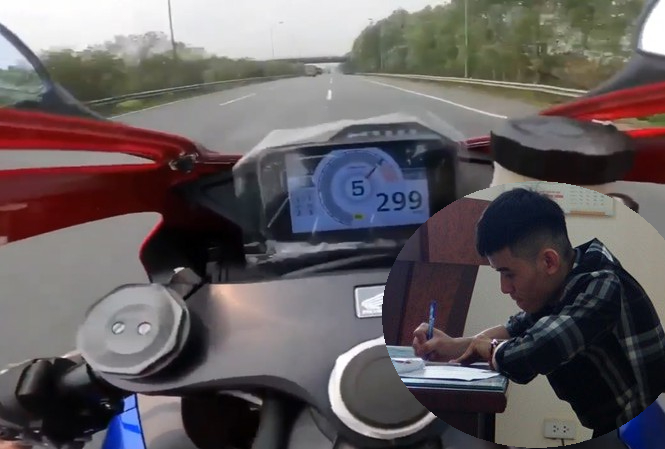 Thanh niên chạy mô tô gần 300km h đã đến cơ quan công an khai báo
