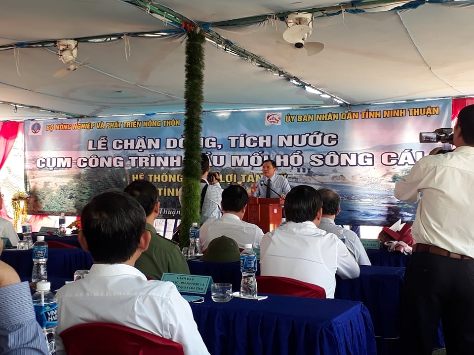 Chặn dòng hồ chứa nước lớn nhất tỉnh Ninh Thuận