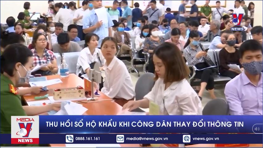 Thu hồi sổ hộ khẩu khi công dân thay đổi thông tin