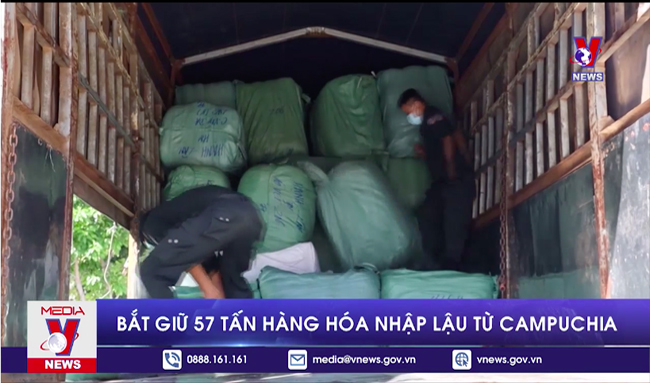 Bắt giữ 57 tấn hàng hóa nhập lậu từ Campuchia