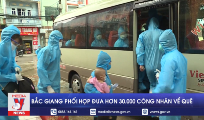 Bắc Giang phối hợp đưa hơn 30 000 công nhân về quê