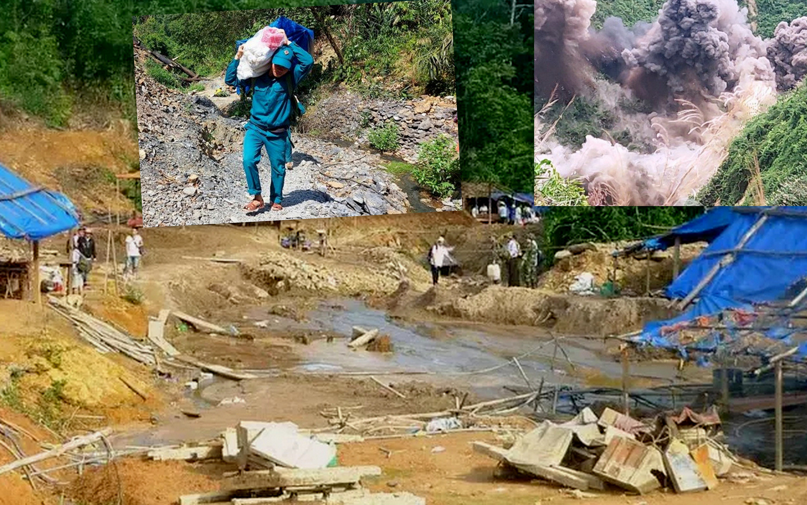 Sử dụng 6 tấn thuốc nổ đánh sập 75 hầm vàng hoạt động trái phép