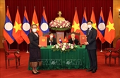 Tổng Bí thư Nguyễn Phú Trọng và Tổng Bí thư, Chủ tịch nước Lào chứng kiến Lễ ký kết văn kiện hợp tác giữa Việt Nam - Lào