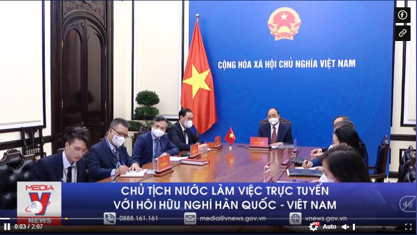 Chủ tịch nước làm việc trực tuyến với Hội Hữu nghị Hàn Quốc - Việt Nam
