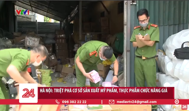 Hà Nội Triệt phá cơ sở sản xuất mỹ phẩm, thực phẩm chức năng giả