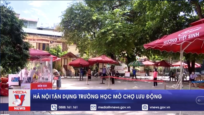 Hà Nội tận dụng trường học mở chợ lưu động