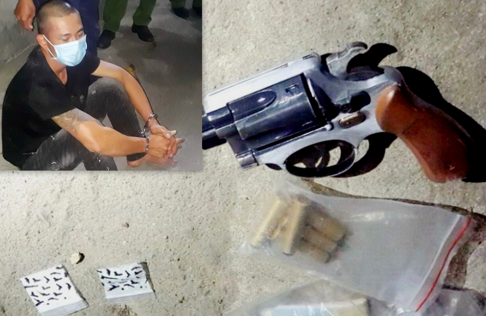 Phát hiện đối tượng ma tuý thủ theo 1 khẩu súng, 5 viên đạn