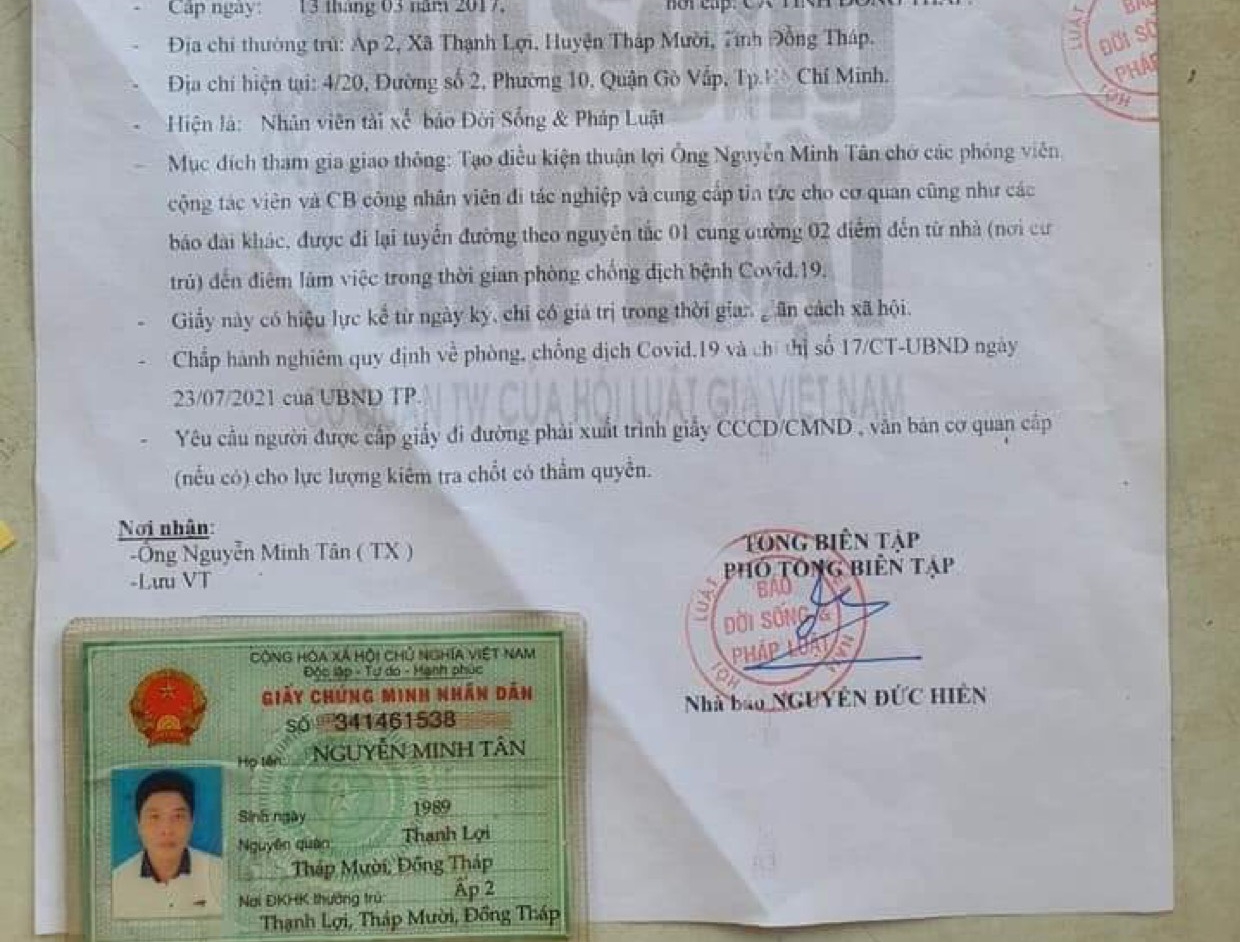 Nhóm người giả giấy xác nhận báo chí, giả giấy đi đường