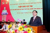 Chủ tịch Quốc hội Vương Đình Huệ tiếp xúc cử tri quận Hải An, thành phố Hải Phòng