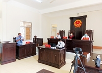 VKSND thị xã Ngã Năm tổ chức phiên tòa rút kinh nghiệm được ghi hình