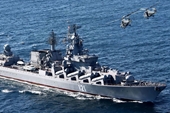 Bộ Quốc phòng Nga soái hạm Moskva vẫn nổi, kho tên lửa không bị ảnh hưởng