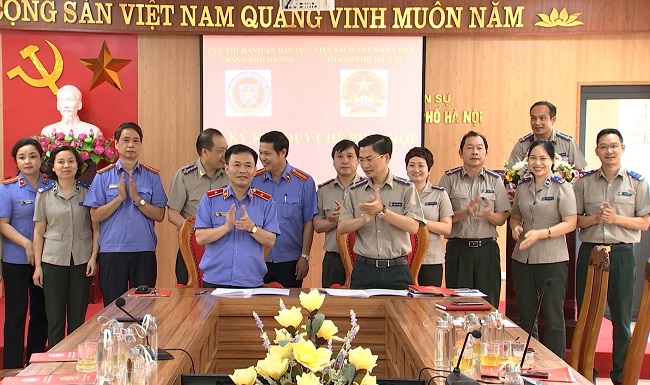 VKSND - Cục Thi hành án dân sự TP Hà Nội ký quy chế phối hợp liên ngành trong Thi hành án dân sự