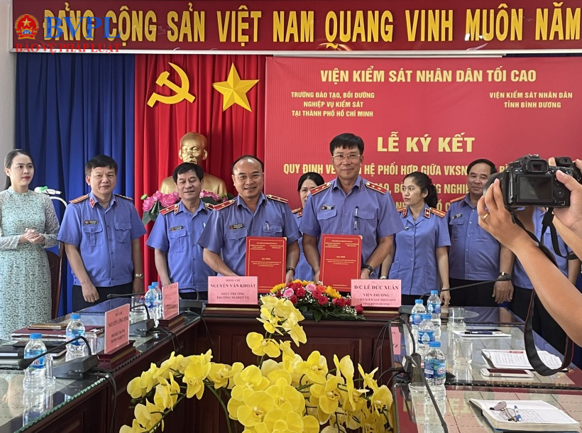 Trường Nghiệp vụ kiểm sát và VKSND tỉnh Bình Dương ký kết “Quy định về quan hệ phối hợp”