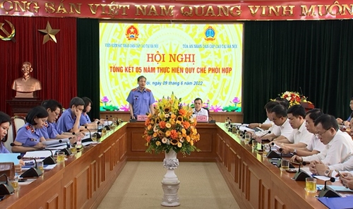 VKSND cấp cao tại Hà Nội ký quy chế phối hợp bổ sung với TAND cấp cao tại Hà Nội