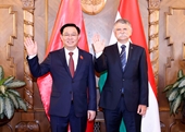 Chủ tịch Quốc hội Hungary đón, hội đàm với Chủ tịch Quốc hội Vương Đình Huệ