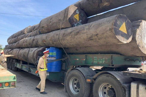 Xe siêu trường siêu trọng có dấu hiệu quá tải chở 83m3 gỗ đi qua nhiều tỉnh