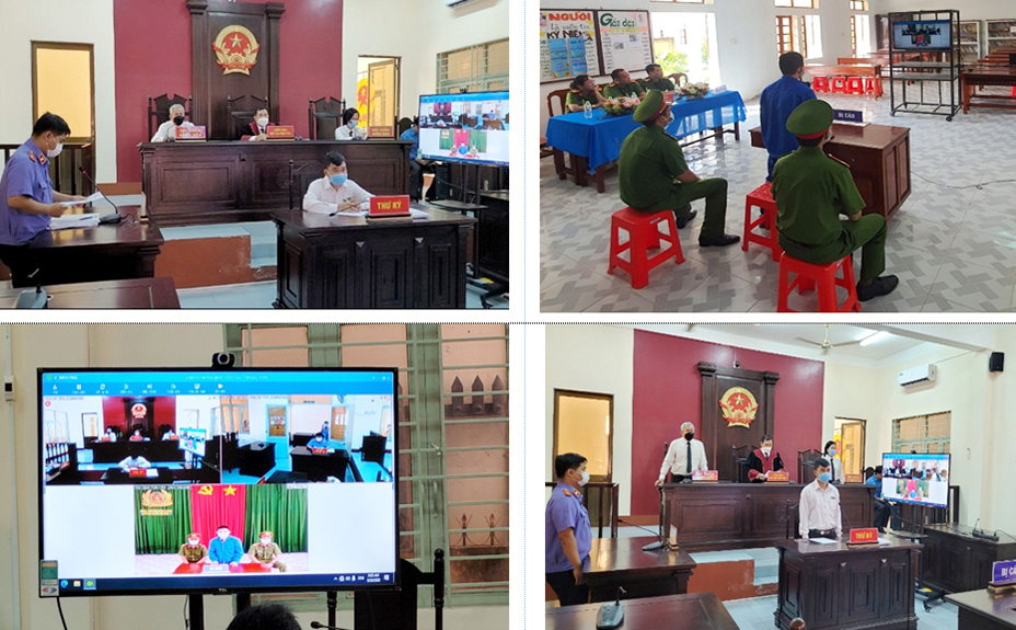 VKSND thành phố Vĩnh Long phối hợp xét xử trực tuyến vụ án hình sự sơ thẩm