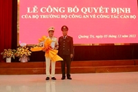 Trưởng phòng An ninh nội địa được bổ nhiệm Phó giám đốc Công an tỉnh Quảng Trị