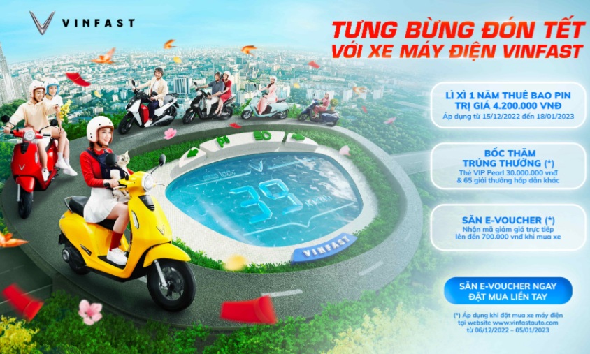 VinFast “lì xì” mạnh tay cho khách hàng mua xe máy điện