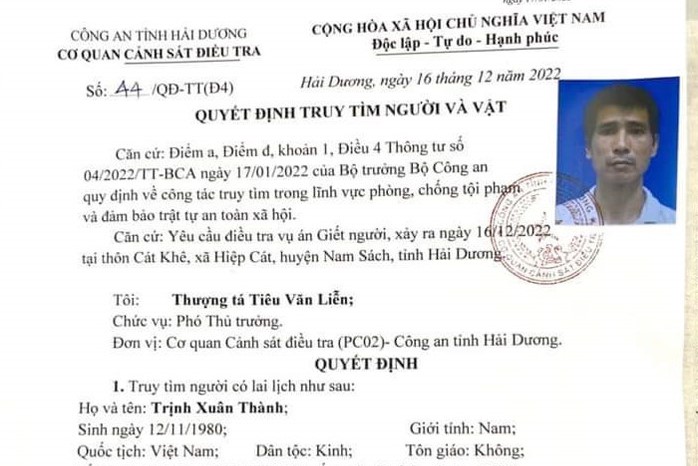 Truy tìm đối tượng phóng hỏa đốt nhà, giết người ở Hải Dương