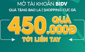 Nhận ngay 450 000 đồng khi mở tài khoản BIDV trên Shopee