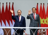 Lễ đón Chủ tịch nước Nguyễn Xuân Phúc thăm cấp Nhà nước tới Indonesia