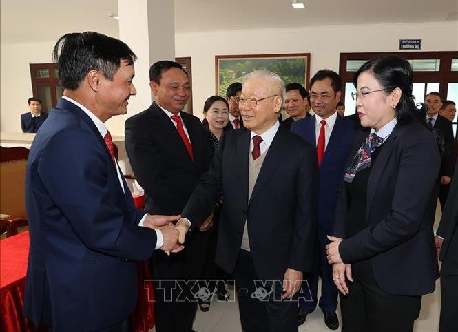 Tổng Bí thư Nguyễn Phú Trọng thăm, làm việc và chúc Tết tại tỉnh Thái Nguyên