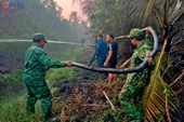 Bộ đội Biên phòng An Giang kịp thời khống chế, dập tắt đám cháy tại khu vực 5ha rừng