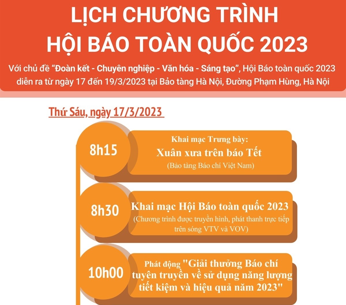 Lịch chương trình Hội Báo toàn quốc 2023