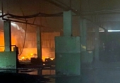 Cháy lớn tại Nhà máy xử lý chất thải nguy hại