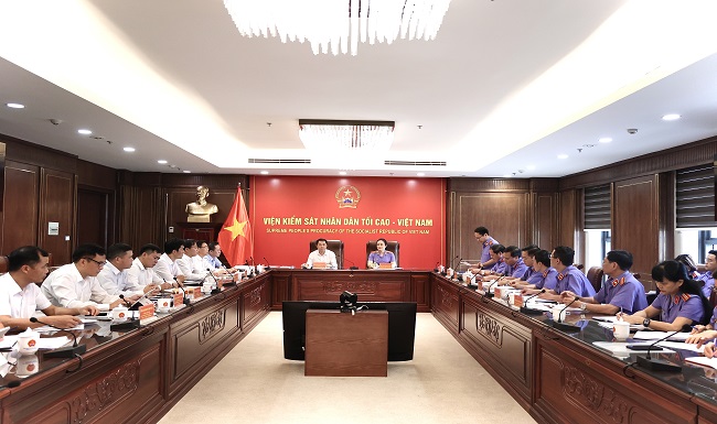 Đoàn công tác của Ban Cơ yếu Chính phủ làm việc với VKSND tối cao