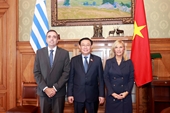 Chủ tịch Quốc hội Vương Đình Huệ hội đàm với Chủ tịch Thượng viện và Chủ tịch Hạ viện Uruguay