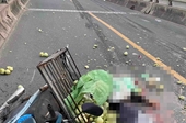 Xe máy va chạm với ô tô tải tại cầu vượt đường sắt Bắc Hồng, người phụ nữ tử vong