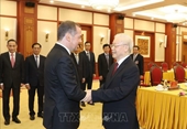 Tổng Bí thư Nguyễn Phú Trọng hội đàm với Chủ tịch Đảng Nước Nga Thống nhất Dmitry Medvedev
