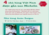 Bốn nhà hàng Việt Nam được gắn sao Michelin