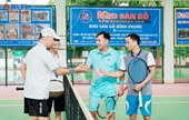 Quyết tâm thi đấu của 2 vận động viên quần vợt lần đầu tham gia Hội thao ngành KSND