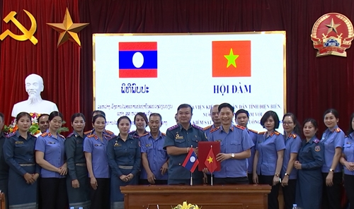 Đoàn VKSND tỉnh Luông Pra Băng, CHDCND Lào thăm và làm việc tại VKSND tỉnh Điện Biên
