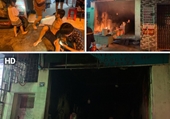 Giải cứu 4 người mắc kẹt trong vụ cháy bếp nấu tại nhà dân
