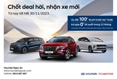 Hyundai Ngọc An triển khai ưu đãi cho khách hàng mua xe trong tháng 11